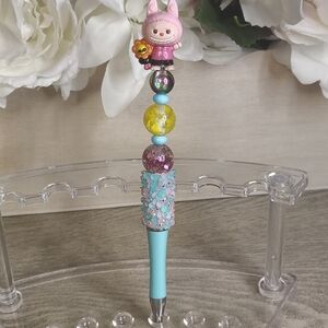 Cute Beaded Pen with Character Topper